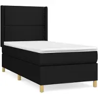 vidaXL Boxspring met matras stof zwart 90x190 cm
