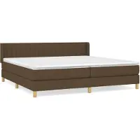 vidaXL Boxspring met matras stof donkerbruin 200x200 cm