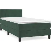 vidaXL Boxspringbed met matras, donkergroen, 100x200 cm, fluweel