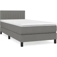 vidaXL Boxspring met matras stof donkergrijs 100x200 cm