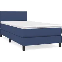 vidaXL Boxspring met matras stof blauw 80x200 cm