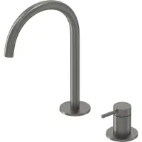 Ivy Aia Bond Eenhendel wastafelmengkraan 2-gats bladmontage met uitloop, coldstart Geborsteld metal black PVD