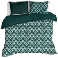 De Witte Lietaer Dekbedovertrek Rococo Deep Lagoon Satijn-240 x 200 / 220 cm | Lits-Jumeaux