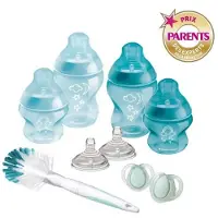 Tommee tippee Natural Start Babyflessen Startersset - flessen van 150 ml en 260 ml voor pasgeboren baby's 0m+ - blauw