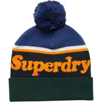 Superdry Essential Logo Beanie Blauw Grootte: 1SIZE