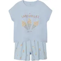 Name it KIDS shortama NKFNIGHTSET CAP ICECREAM met all over print lichtblauw Meisjes Stretchkatoen Ronde hals - 86/92