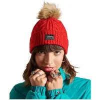 Superdry Luxe Kabelbeanie Grijs Grootte: 1SIZE