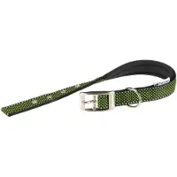 Ferplast Daytona Deluxe Halsband / Hondenhalsband - Zachte voering - Groen - Reflecterend - L - Breedte: 2,5 cm - Nekomtrek: 37 - 45 cm (GELIEVE ALVORENS BESTELLEN OPMETEN)