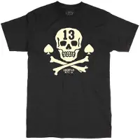 Lucky 13 Pirate Skull Short Sleeve T-shirt Zwart 3XL Man