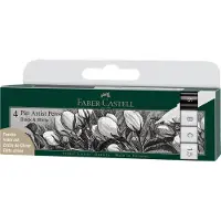 Faber-Castell fineliner - tekenstift - Pitt Artist Pen - zwart en wit - 4-stuks - FC-167151