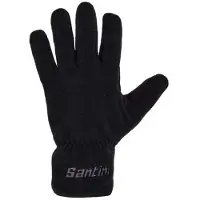 Santini Pile Black Unisex Long Gloves || Maat: M/L