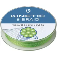 Kinetic 8 Braid - Fluo Green - 150m - 0.26mm - 20.6kg - Gevlochten Lijn