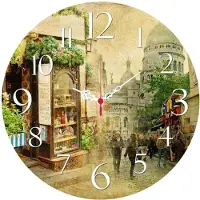 Opviq , model Ms-47, wandklok, meerkleurig, MDF, 40 x 40 cm