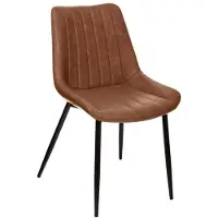 Atmosphera Créateur d'intérieur® - Eetkamerstoel - Polyurethaan - Metalen poten - Bruin