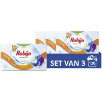 Robijn Wasmiddel - 3-in-1 Wascapsules - Stralend Wit - 3 x 40 stuks - 120 Wasbeurten - Voordeelverpakking