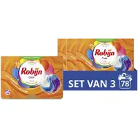 Robijn Wasmiddel - 3-in-1 Wascapsules - Color - 3 x 26 stuks - 78 Wasbeurten - Voordeelverpakking