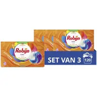 Robijn Wasmiddel - 3-in-1 Wascapsules - Color - 3 x 40 stuks - 120 Wasbeurten - Voordeelverpakking