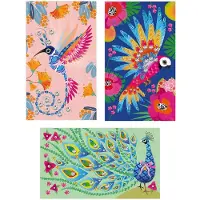 Janod Les Ateliers Du Calme - Strass Mooie Vogels - Knutselset - 3 Schilderijen Om Te Versieren Met Strass Stickers - Geschikt Vanaf 7 Jaar