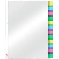 Esselte Premium Index Showtas A4 - 0,13mm PP - 12 Showtassen met Tabs - Transparant