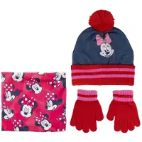 Cerda Group Minnie Mouse 3-delig winterset - muts/handschoenen/nek warmer - rood - voor kinderen
