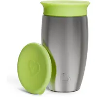 Munchkin Roestvrijstalen Drinkbeker - Miracle 360° Sippy Cup - Koelt tot 10 uur - Anti-Lek Drinkbeker - 266ml - Groen - Vanaf 12 Maanden