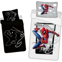 Jerry Fabrics Spider-Man Dekbedovertrek, Glow in the Dark - 140 x 200 + 70 x 90 cm - Katoen