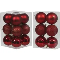 Cosy & Trendy Kerstversiering set kerstballen rood 6 - 8 cm - pakket van 54x stuks - Kerstbal