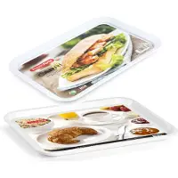 Forte Plastics Kunststof Dienbladen set wit in 2 formaten - Dienbladen