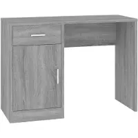 vidaXL Bureau met kast en lade 100x40x73 cm bewerkt hout grijs sonoma