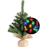 Everlands Kerstboom 45 cm - incl. ruimte/space verlichting snoer 165 cm - Kunstkerstboom