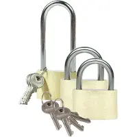 BRÜDER MANNESMANN Hangslot met 3 sleutels - set van 3 - 30/35/40 mm - messing - kofferslot - Hangsloten