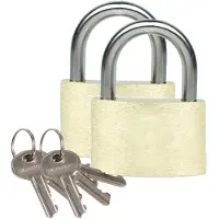 BRÜDER MANNESMANN Hangslot met 3 sleutels - set van 2 - 50/60 mm - messing - kofferslot - Hangsloten