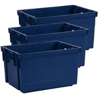 Eda Opbergbox/opbergkrat 20 L - 6x - blauw - kunststof - 39 x 29 x 23 - stapelbaar/nestbaar - Opbergbox