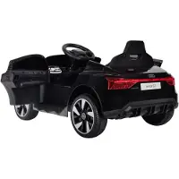 Vrooomy Audi e-tron GT elektrische kinderauto, 12V (1-4 jaar) – Officieel gelicenseerd, met afstandsbediening, Bluetooth, 2 motoren en LED-verlichting – Elektrisch kinderauto, zwart