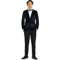 Opposuits colbert Dinner Jacket met all over print zwart Jongens Polyester Reverskraag - maat 158/164
