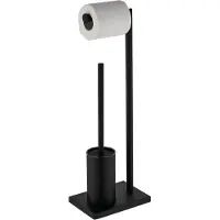 Guido Gusto Toiletbutler met wc rolhouder en wc borstel met houder compleet mat zwart staand
