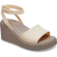 Crocs Brooklyn Ankle Strap Wedge Sandals Beige EU 41-42 Vrouw