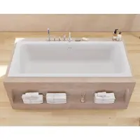 Ideavit Inbouw ligbad solidmind 180x80x54 cm solid surface met pop-up waste mat wit