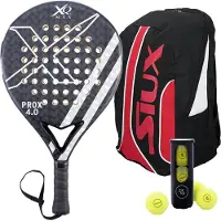 Xqmax Padel Racket ProX 4.0 - met Padel Tas en 3 Padel Ballen - Lichtgewicht Padelracket - Druppelvorm - Sweetspot - Geschikt voor Alle Niveaus - Cadeau