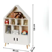 Judy Wild Kid's Spirit JUDY WILD "DREAM" Huisbibliotheek met 10 vakken en 2 deuren 80x30xH126 cm