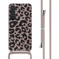 IMoshion Siliconen design hoesje met koord voor de Samsung Galaxy S24 - Animal Pink