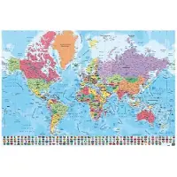 Grupo Erik Poster Map World - Physical Politic - Portugees - 91,5x61cm