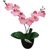 vidaXL Kunstplant orchidee met pot 30 cm roze