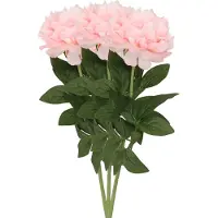 DK Design Kunstbloem pioenroos - 3x - licht roze - zijde - 71 cm - kunststof steel - decoratie bloemen
