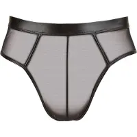 Svenjoyment Underwear Wetlook Slip Met Open Achterkant - Zwart