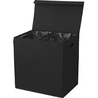 Basic wasmand - Opvouwbaar - 2 compartimenten - 120 liter - Zwart