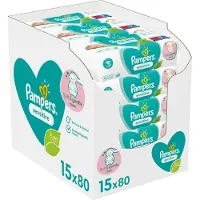 Pampers Sensitive babydoekjes, 15 x 80 stuks (1200 stuks)