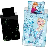 Jerry Fabrics Disney Frozen Dekbedovertrek, Sisters Glow in the Dark - 140 x 200 cm - Katoen - 70 x 90 cm