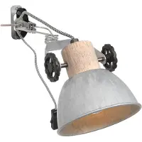 Steinhauer Klemspot en wandlamp Gearwood 2752NI Nikkel E27 fitting, trendy ontwerp, gemaakt van hout en metaal, voor binnengebruik, draaibaar en kantelbaar