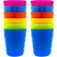 Benza 12 x Kunststof onbreekbare drinkbekers - BPA-vrij - 6 kleuren - 240 ml